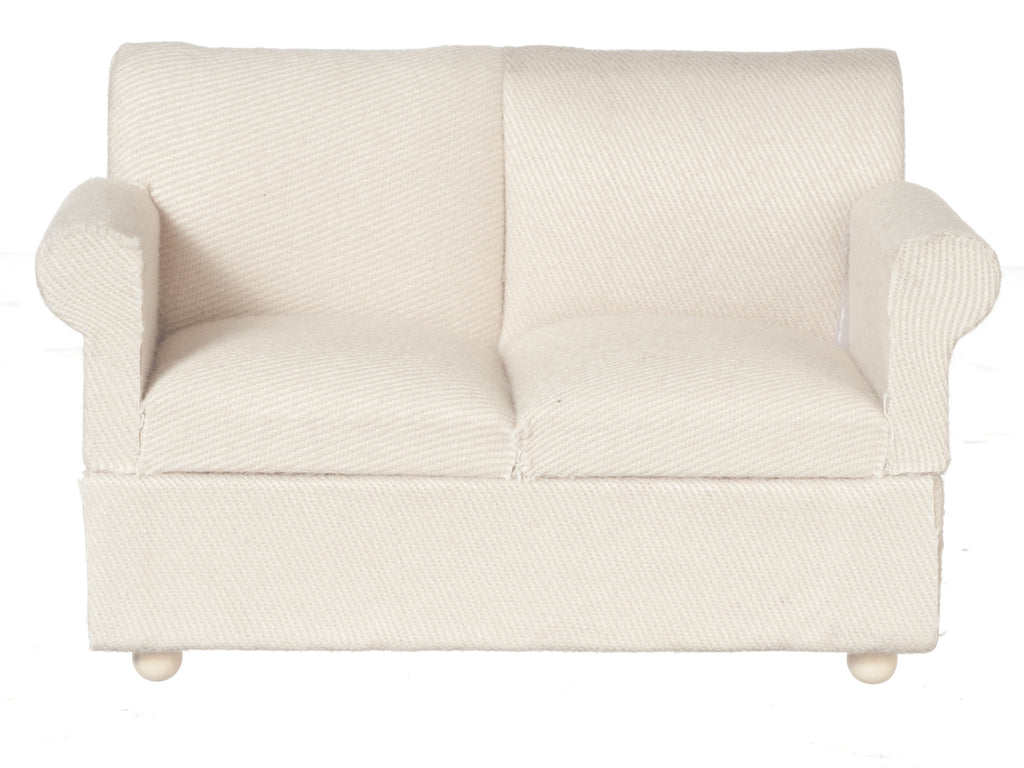 Traditional Sofa - Walnut with White