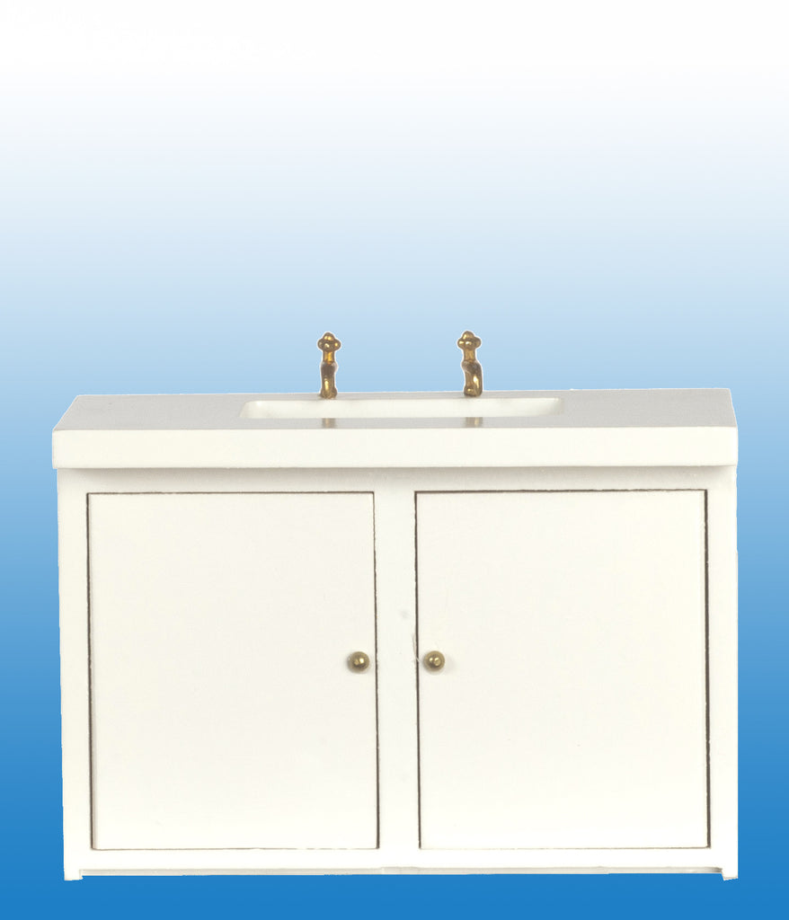 Kitchen Modern Sink - white with gold
