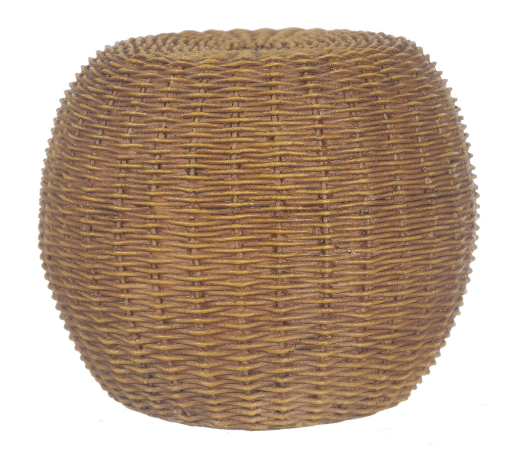 Wicker Ottoman - Brown Resin