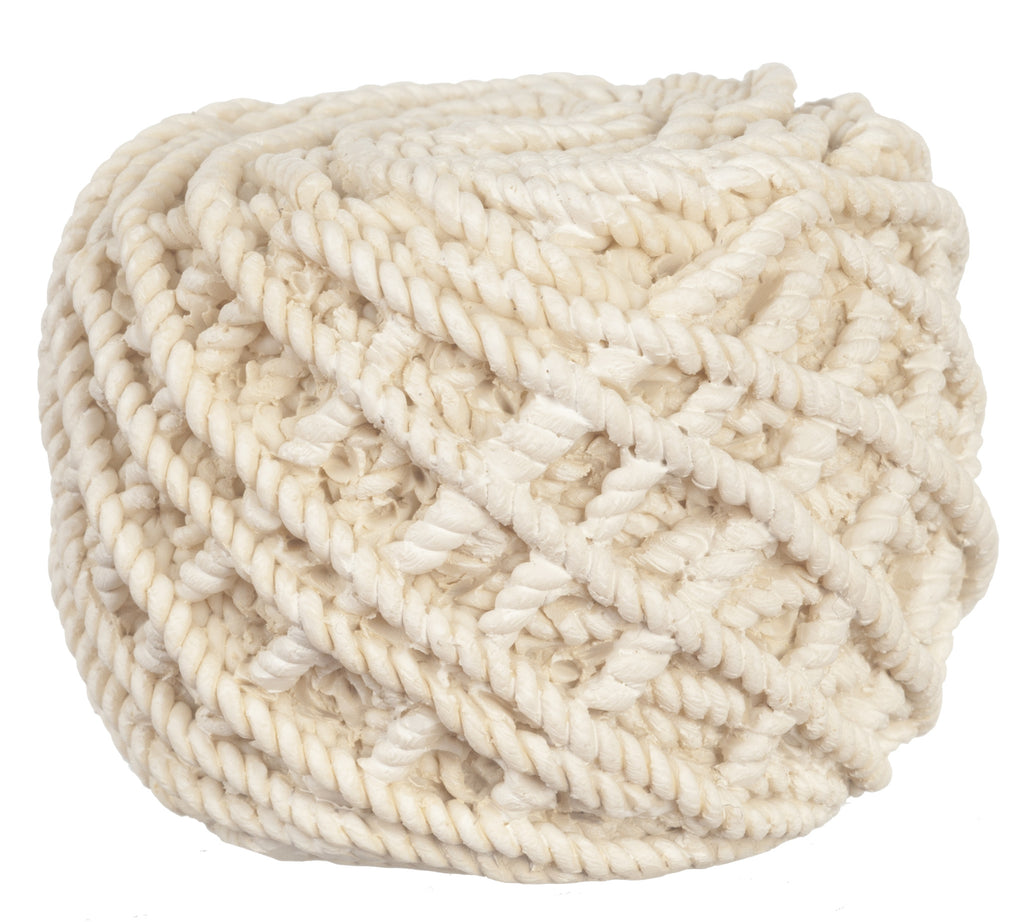 Rope Ottoman - White Resin