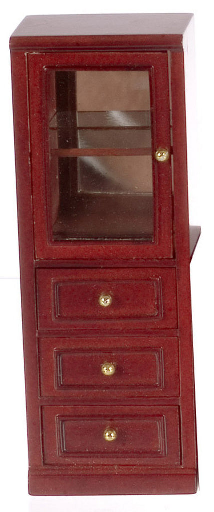 Left Tall Entertainment Storage Shelf - Mahogany
