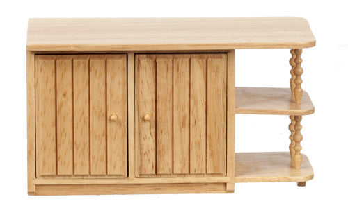 Modern Ribbed Center Island - Oak