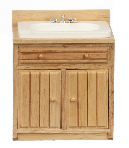 Modern Ribbed Kitchen Sink - Oak