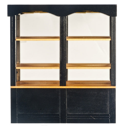 1950's Small Back Counter - Black with Oak