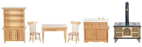 6pc Old Fashioned Kitchen Set - Oak