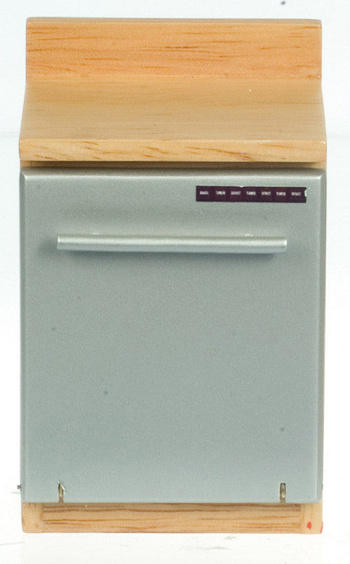 Dishwasher with Cabinet - silver and oak