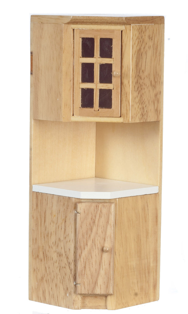 Modern Kitchen Corner Cabinet - Oak with White