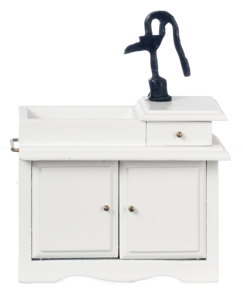 Kitchen Old Fashion Wet Sink - White with Black