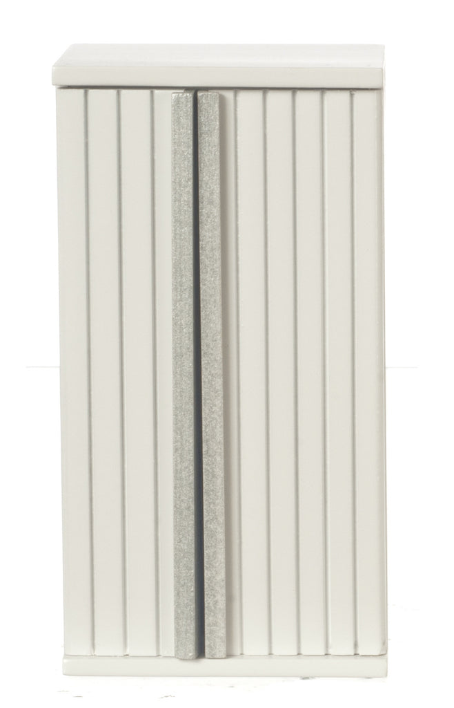 Modern Refrigerator with Ribs - White