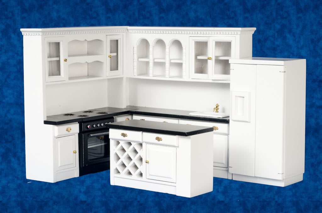 4pc Kitchen Set - White with Black