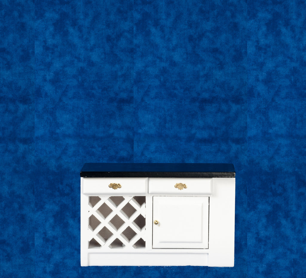 Kitchen Island - White with Black