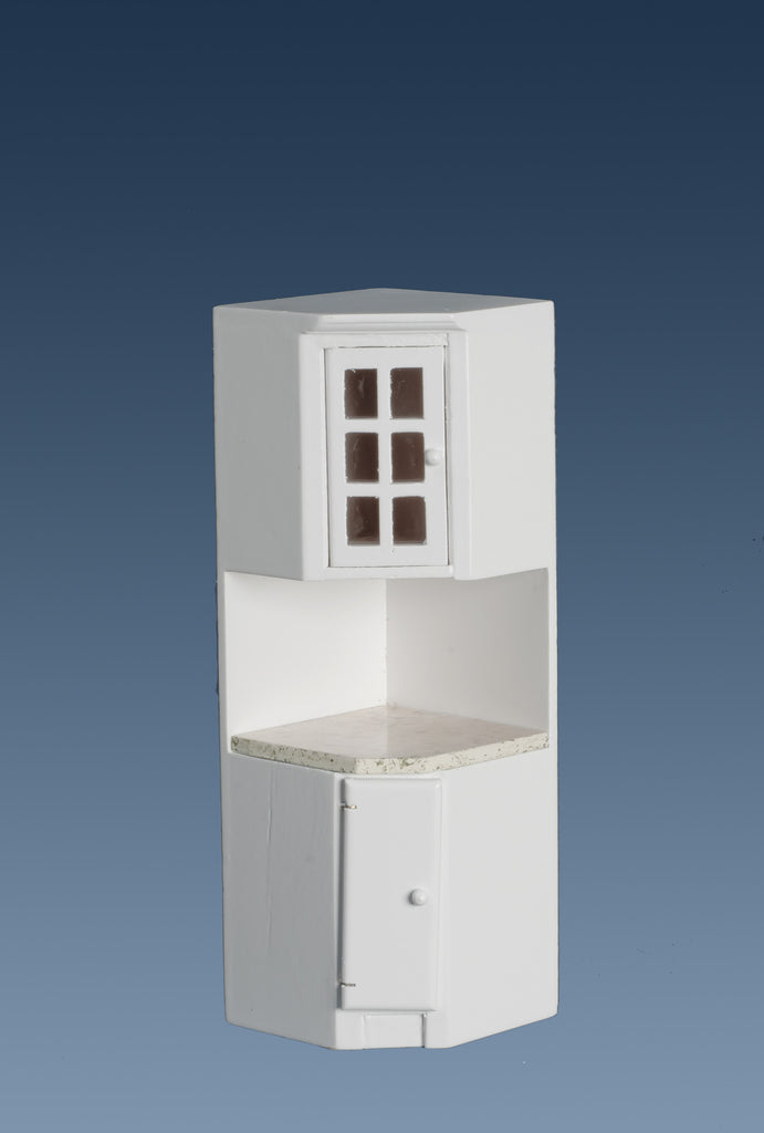 Kitchen Corner Cabinet - white with marble