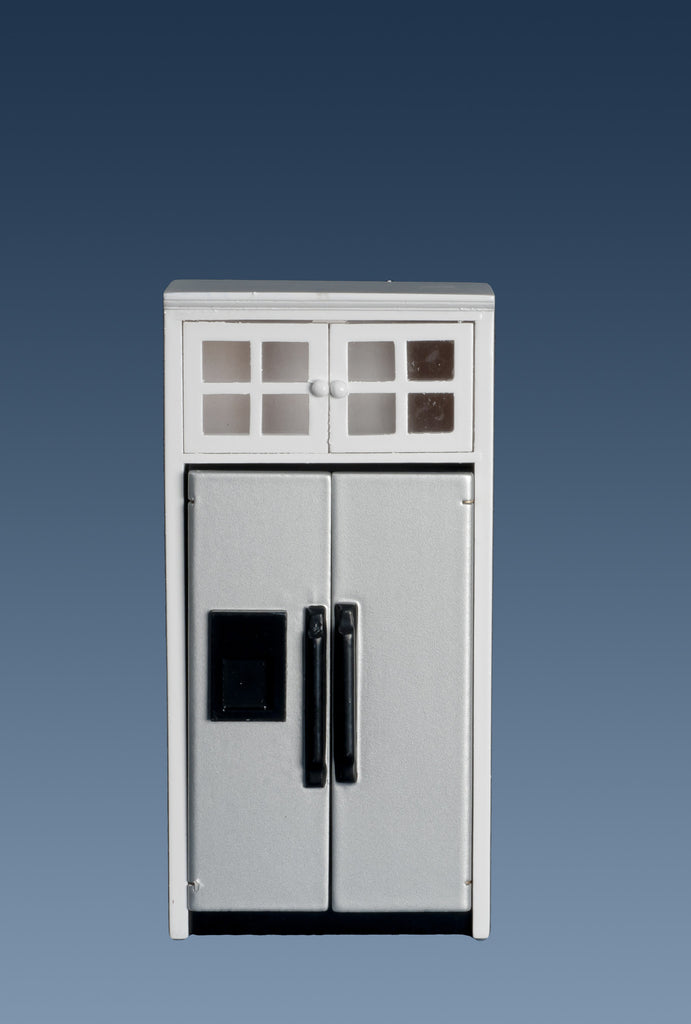 Kitchen Refrigerator with Cabinet - White with Silver