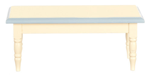 Traditional Dining Table - White with Blue Trim