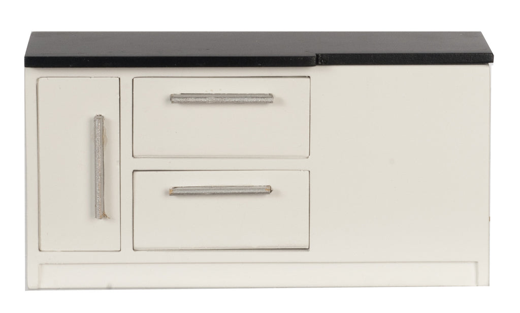 Kitchen Corner Counter/Island - White with Black