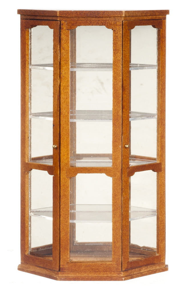 Mirrored Curio Cabinet - Walnut