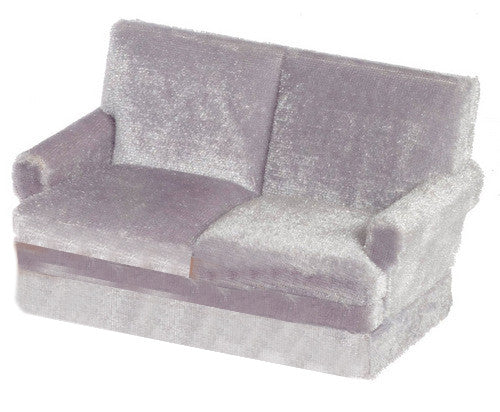 Traditional Velour Loveseat - Grey