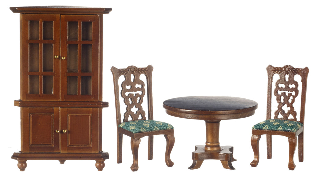4pc Dining Room Set - Walnut with Green