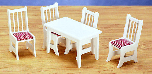 5pc Traditional Gingham Dining Set - red and white
