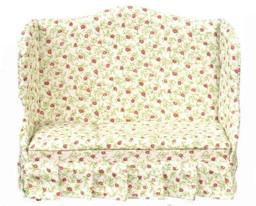 Traditional Floral Sofa - white, green and red
