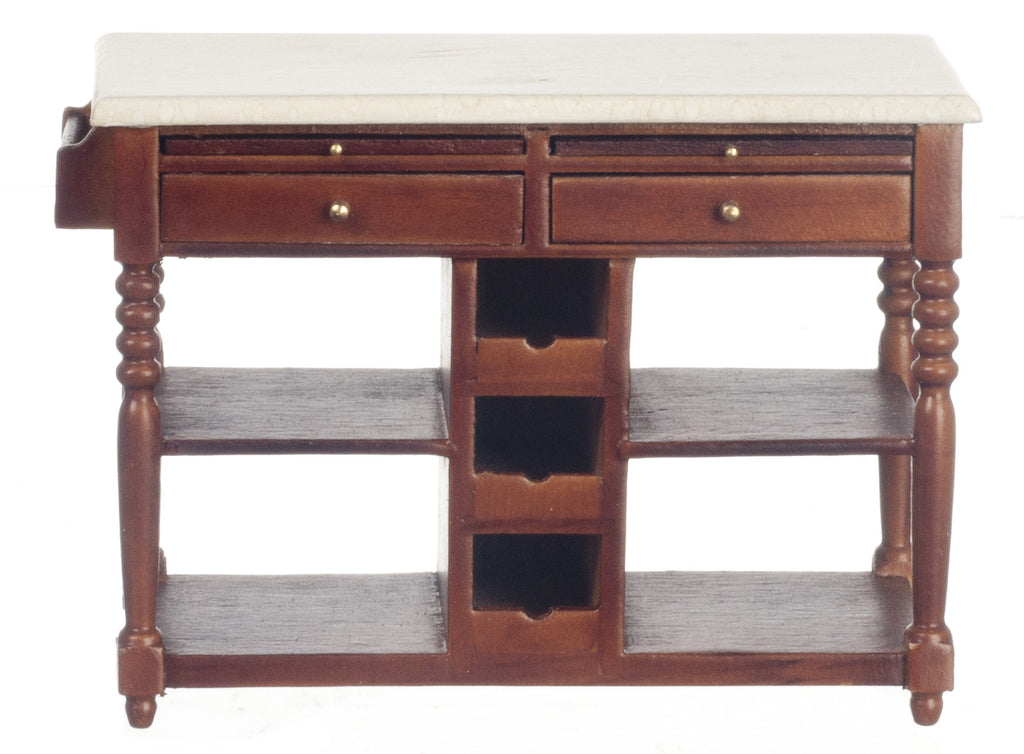 Kitchen Island - Walnut with Marble