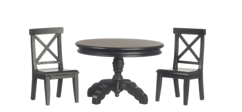 3pc Table and Chair Dining Set - Black