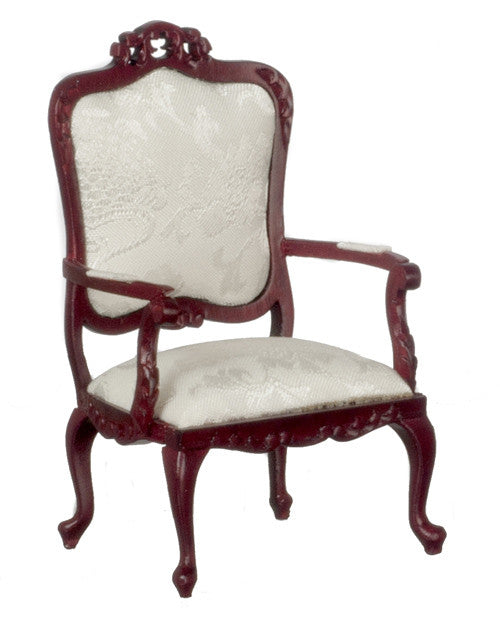 Fancy Victorian Gent's Chair- Mahogany with white