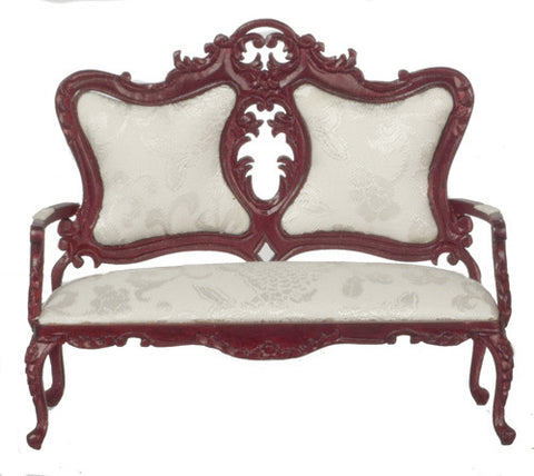 Fancy Victorian Sofa- Mahogany with white