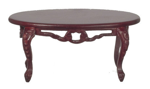 Fancy Victorian Oval Coffee Table - Mahogany