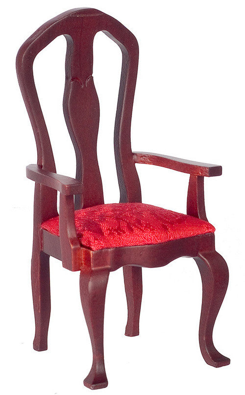 Armchair - Red with Mahogany