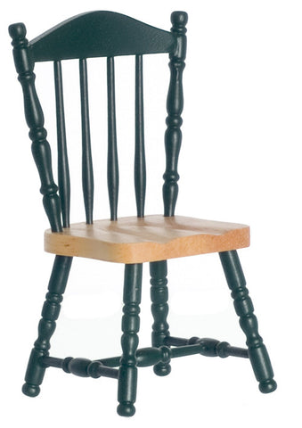 Side Chair - Green with Oak