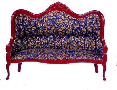 Sofa - Mahogany with dark blue and gold