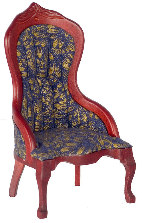 Lady's Chair - Mahogany with dark blue and gold