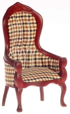 Gent's Chair - Plaid and Mahogany