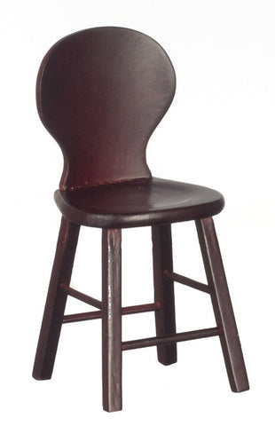 Stool with Back - Mahogany