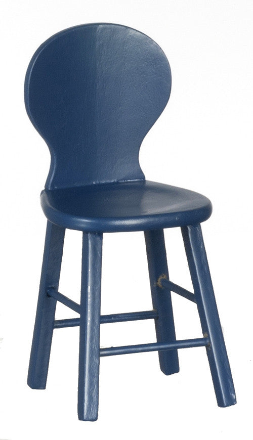 Modern Stool with Back - Blue