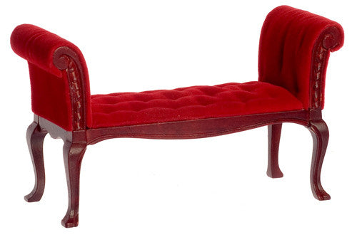 Settee- Mahogany with red velour