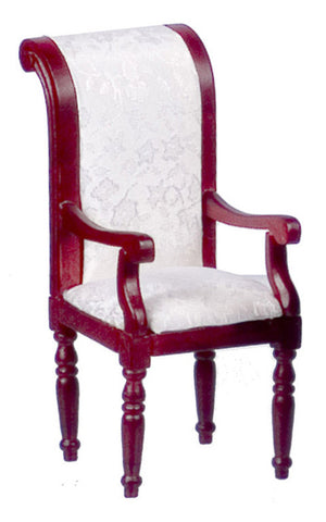 Armchair - White with Mahogany