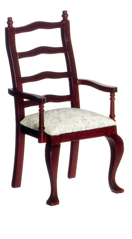 Queen Ann Side Chair - White with Mahogany