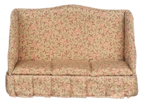 Traditional Sofa - Tan and Pink