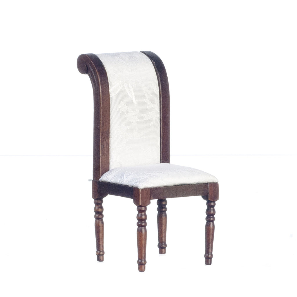 High Back Side Chair - Walnut with White