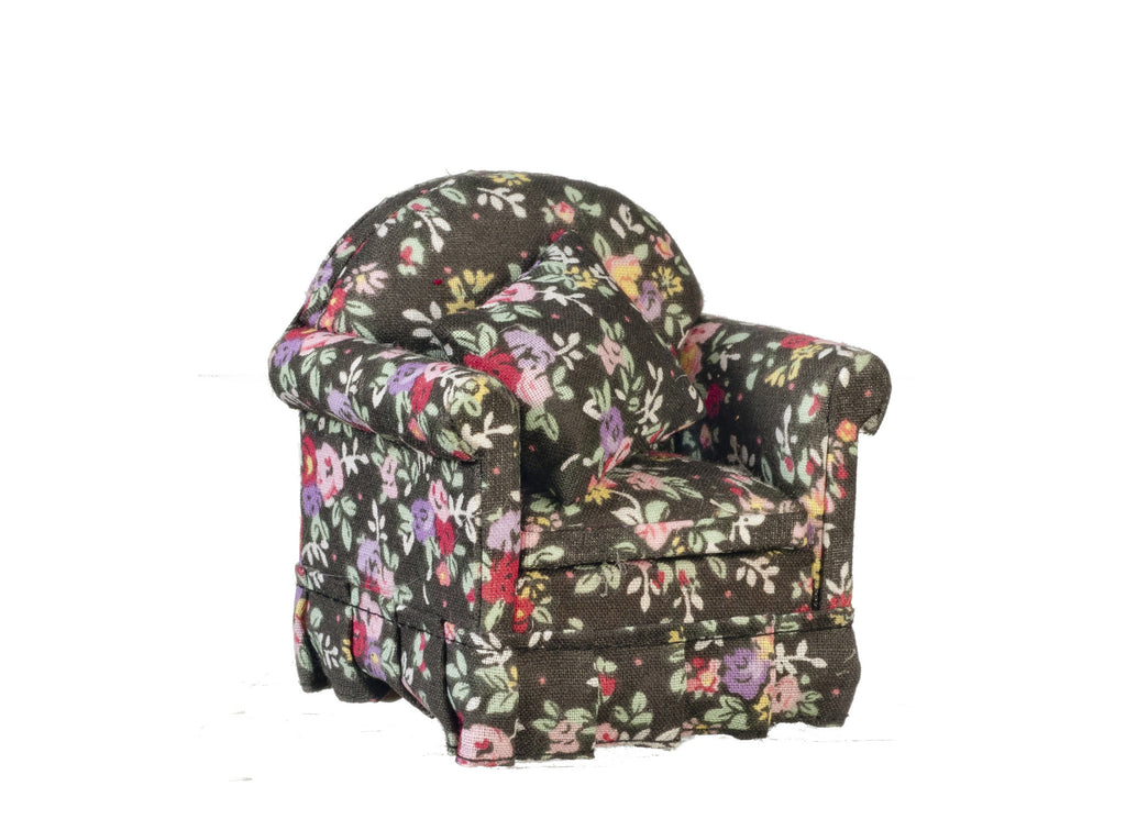 Traditional Chair - Black with Floral
