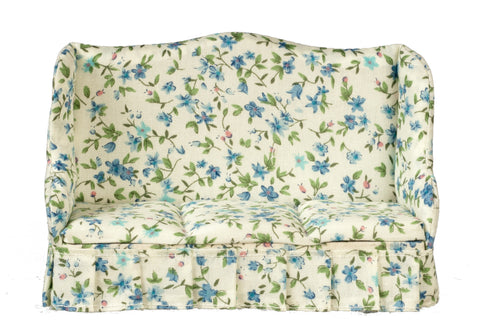 Traditional Floral Sofa - white, green, blue, and pink
