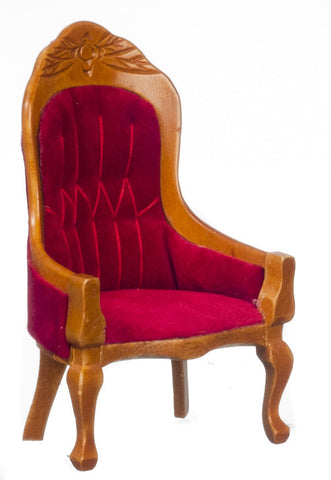 Victorian Lady's Chair - Walnut with Red