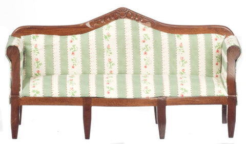 Sheraton Sofa - Walnut with striped Floral