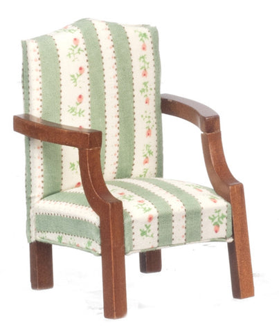 Sheraton Chair - Walnut Striped with Floral Print