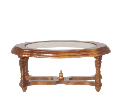Oval Coffee Table Clear Middle - Walnut