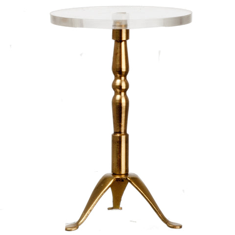 Brass end Table - Brass and Glass