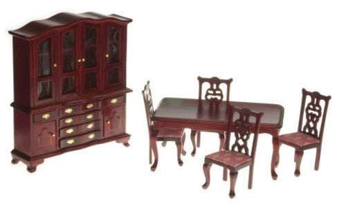 Victorian Dining Room Set - Mahogany with Rose