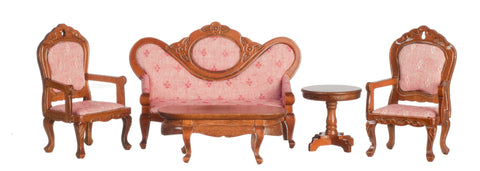 Victorian Living Room Set - Light Rose - 5 pc